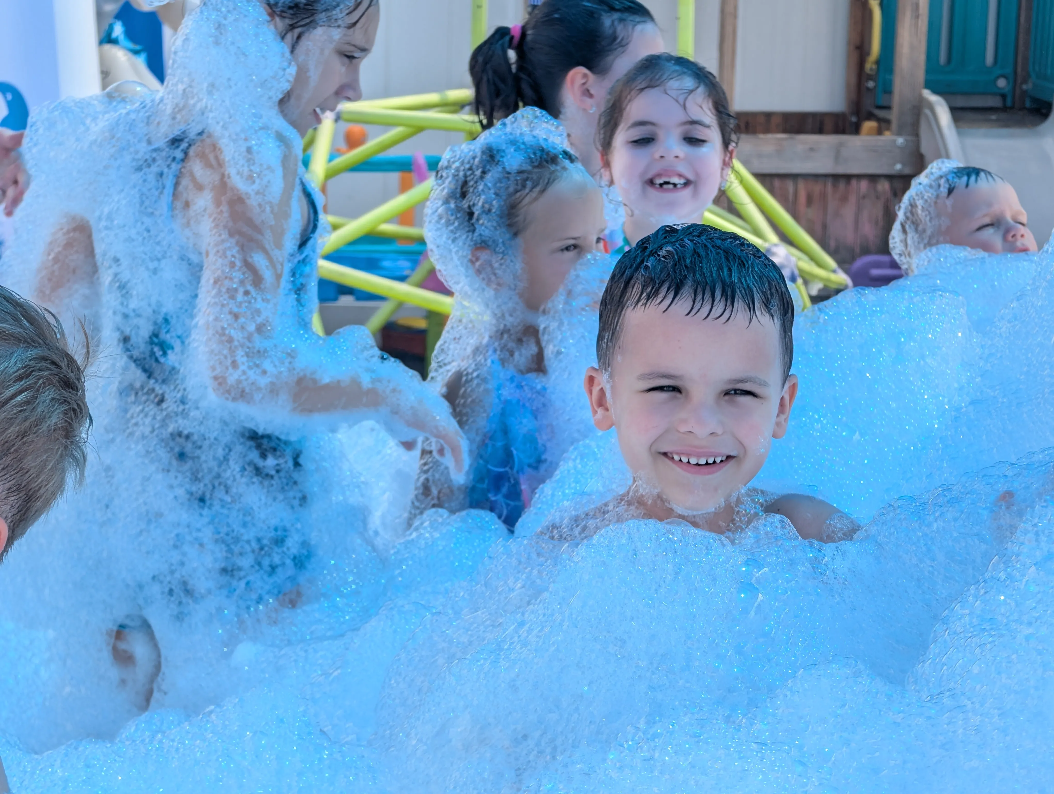 Backyard foam party